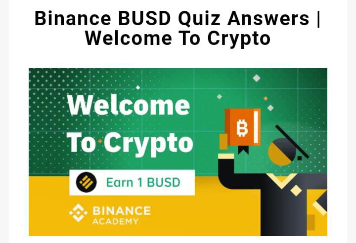 Binance Learn and Earn Quiz Answers today